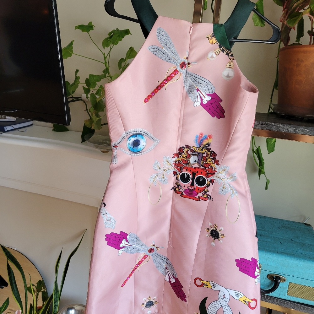 MARY KATRANTZOU Pink Fenbot Print Shift Dress - Picture 6 of 7